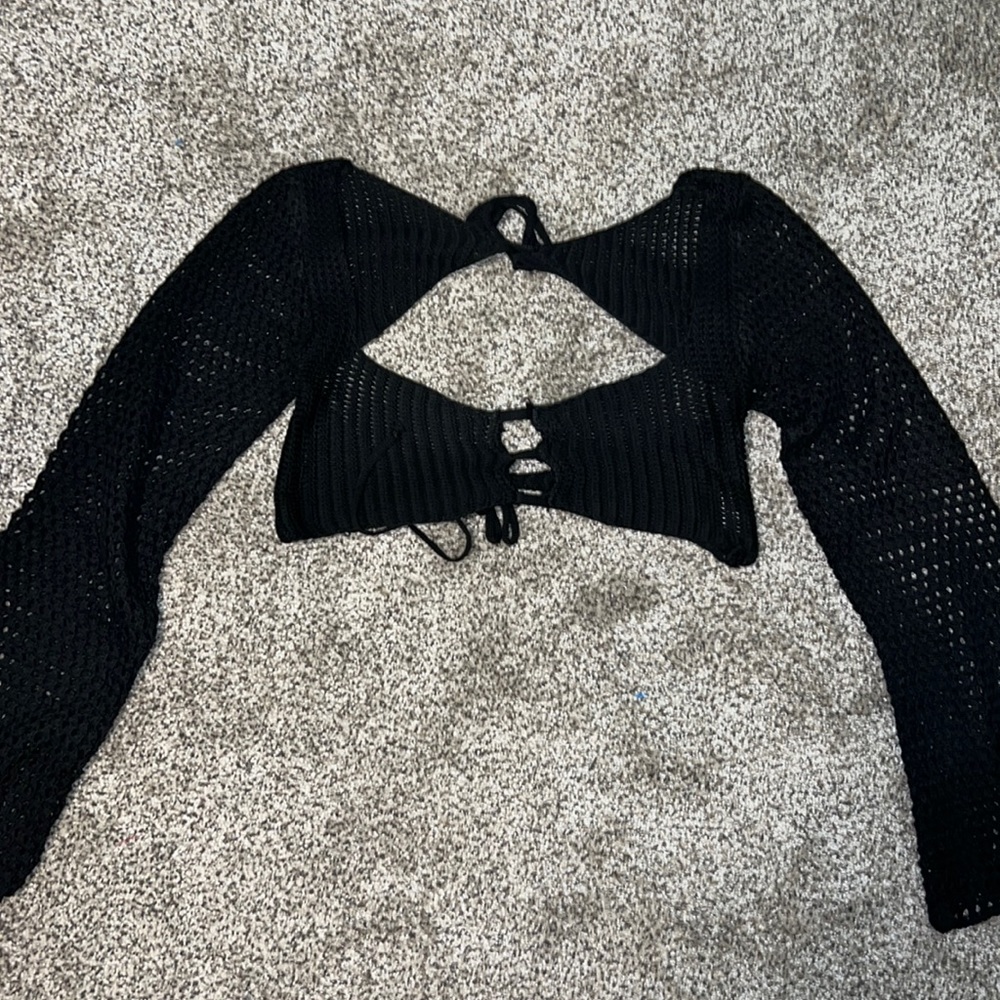 Women's Crochet Knit top Hollow Out Backless Knitted Crop Top